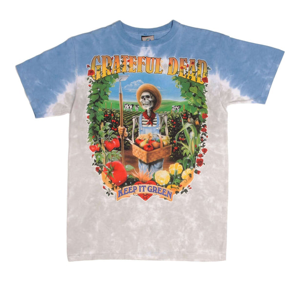 Vintage Tie-Dye Grateful Dead Keep It Green Liquid Blue Tee Shirt 1998 Size Medium