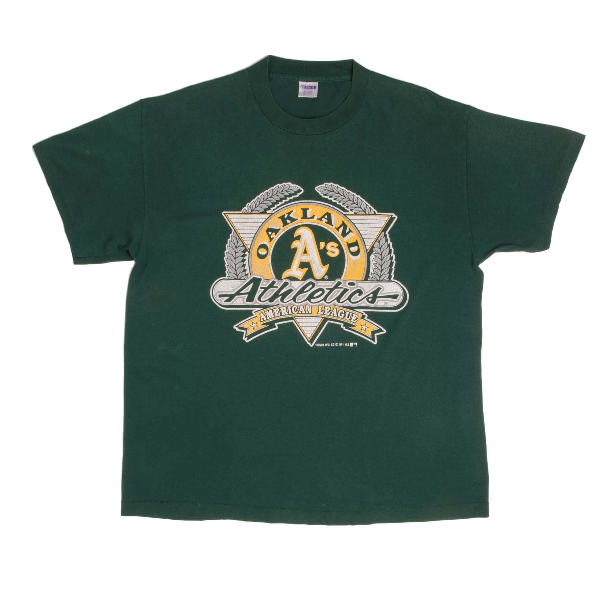 Vintage MLB Oakland Athletics Tee Shirt 1991 Size XL Made In USA