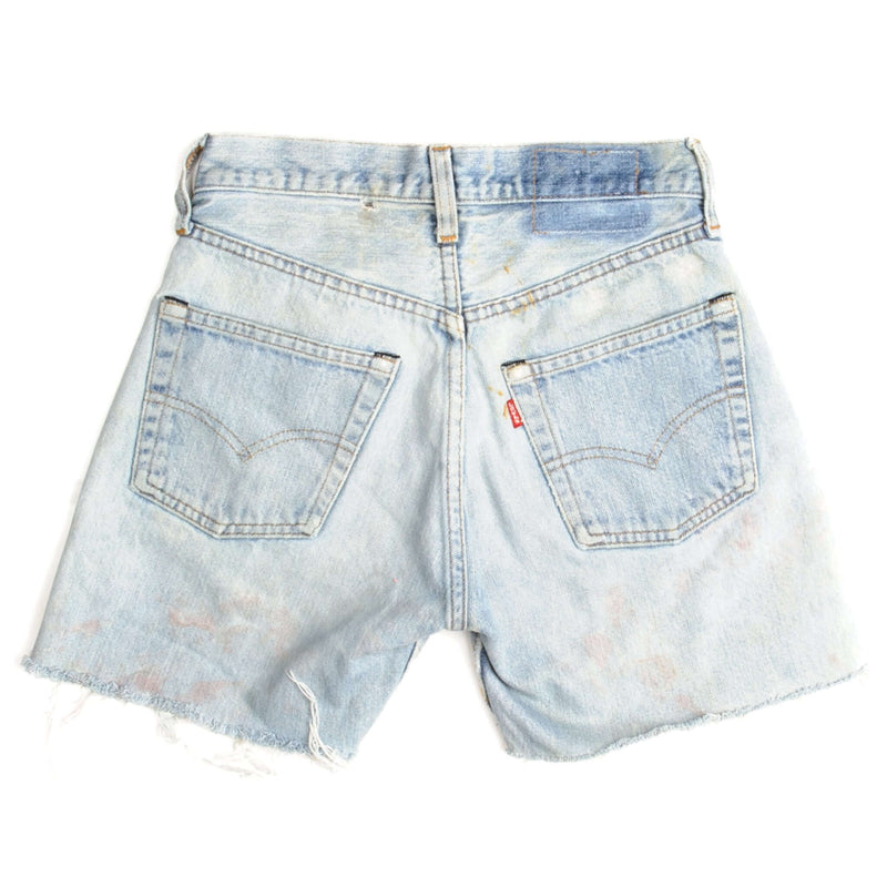 VINTAGE LEVIS 501 SHORT JEANS INDIGO WITH SELVEDGE 1980s SIZE W25 MADE IN USA