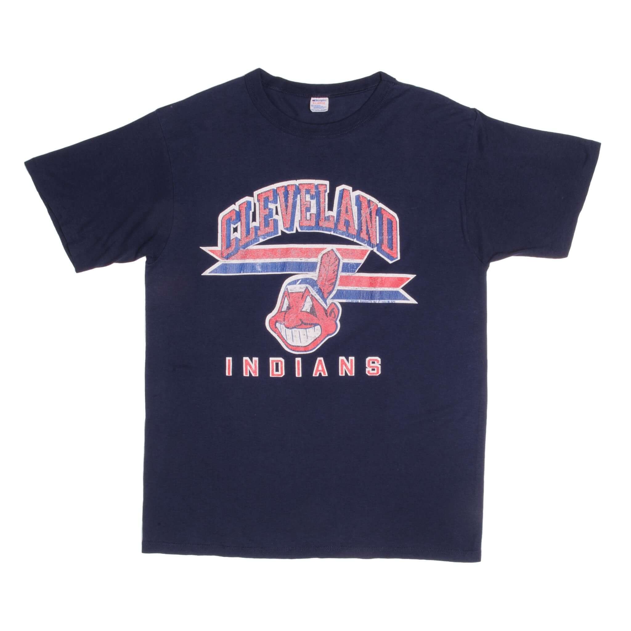 VINTAGE MLB CLEVELAND INDIANS CHAMPION TEE SHIRT 1988 SIZE LARGE