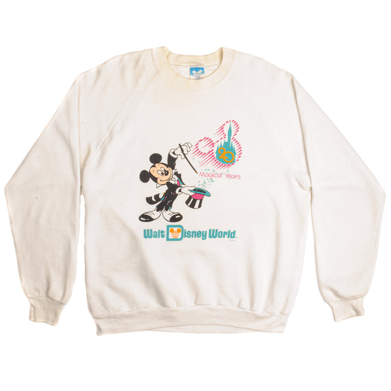 Vintage Walt Disney World 20th Anniversary Sweatshirt 1991 Size Large Made In USA. White