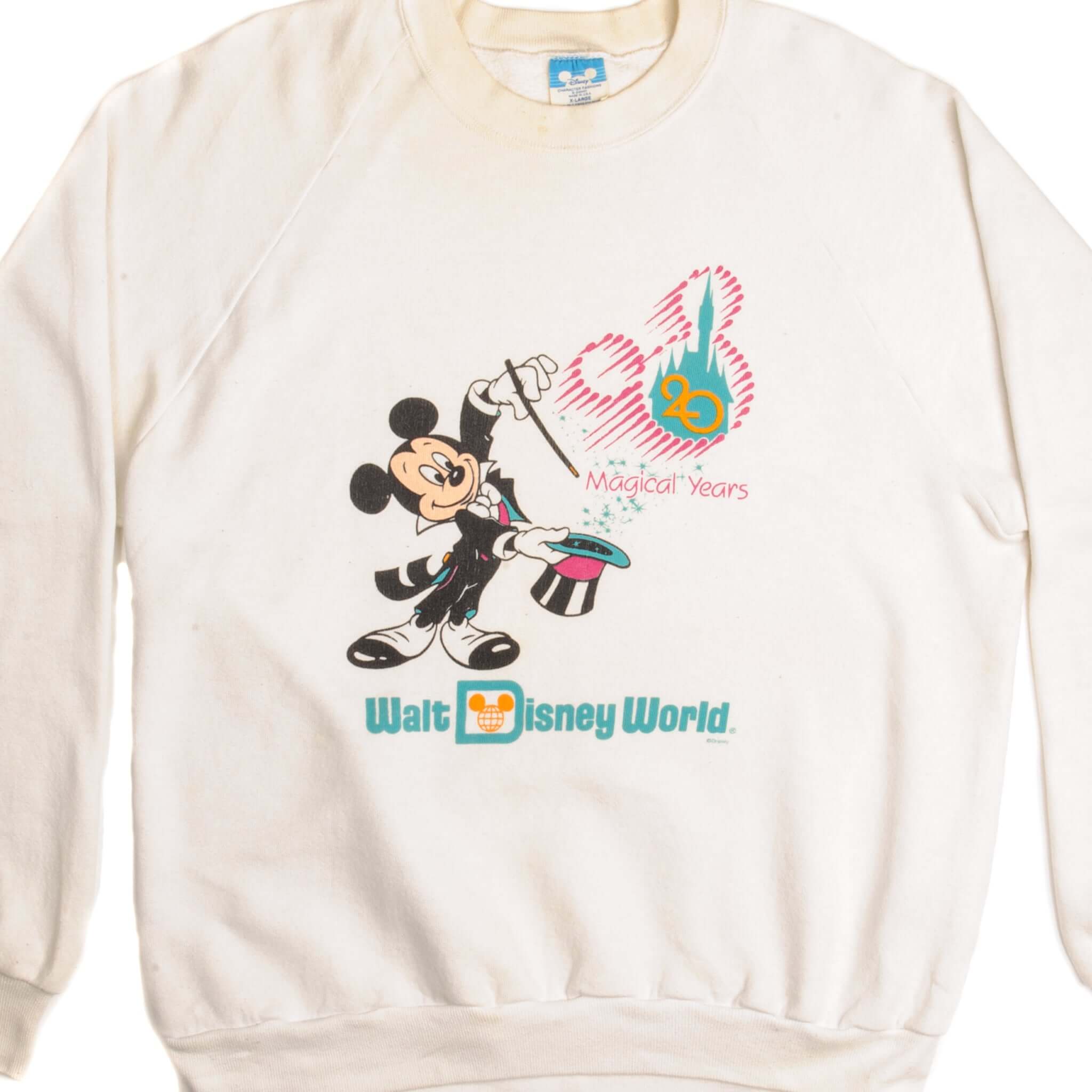 VINTAGE WALT DISNEY WORLD 20TH ANNIVERSARY SWEATSHIRT 1991 SZE LARGE MADE IN USA