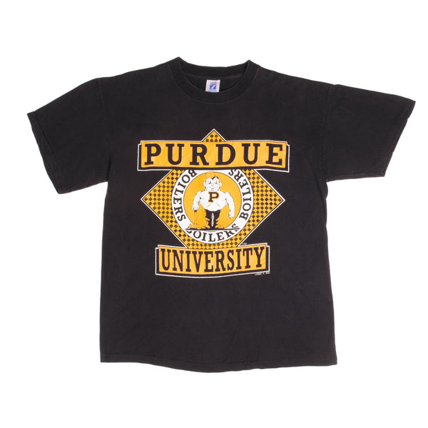 Vintage Perdue University Tee Shirt 1990S Size Large Made In USA With Single Stitch Sleeves
