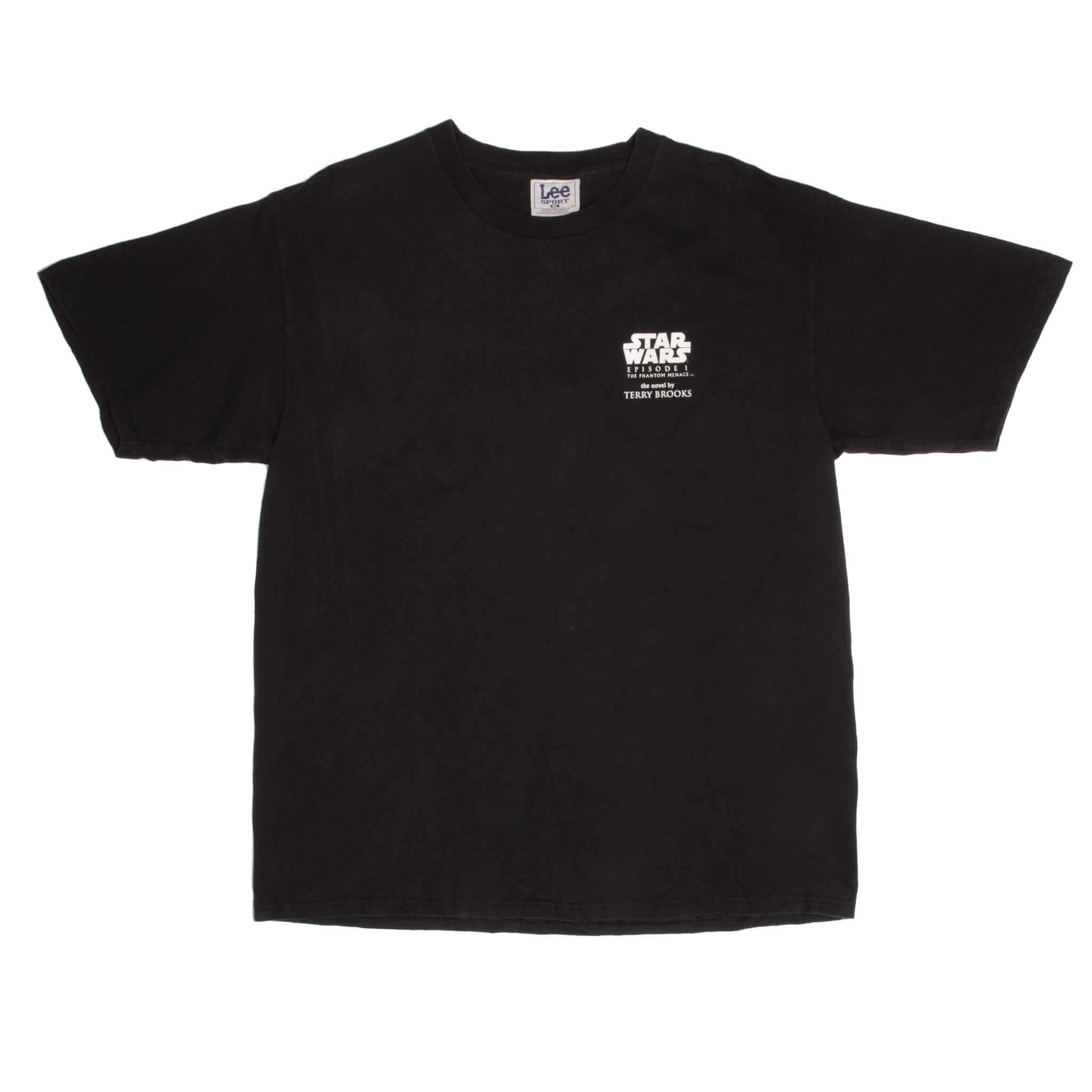 Vintage Star Wars Episode 1 The Phantom Menace The Novel By Terry Brooks Darth Maul Lee Sport Tee Shirt 2000S Size Large.