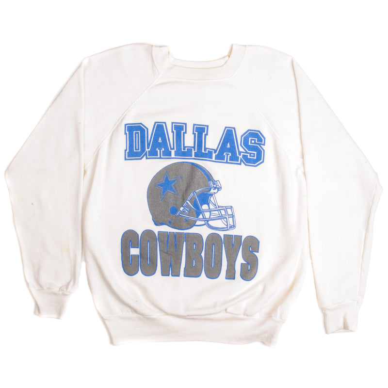 Vintage NFL Dallas Cowboys Sweatshirt Size Large Made In USA. WHITE