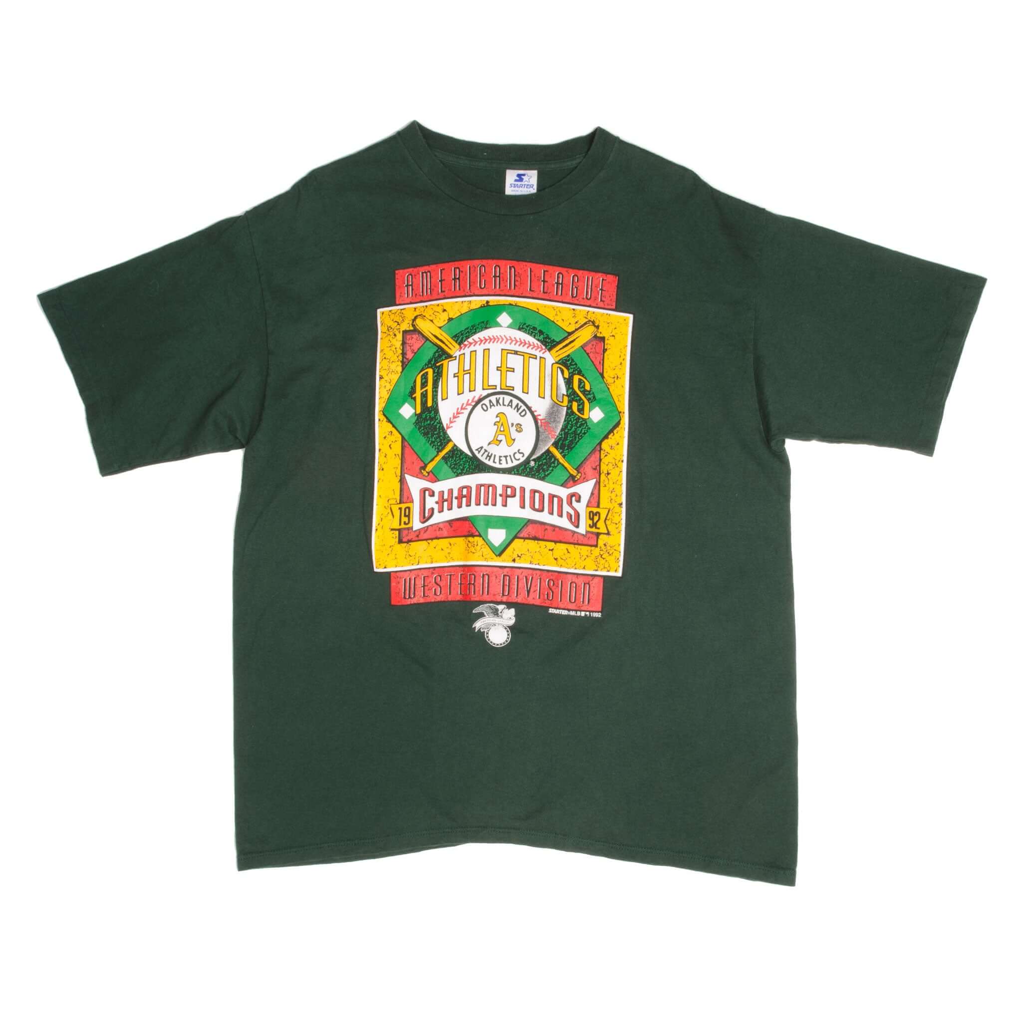 Vintage MLB Oakland Athletics Tee Shirt 1992 Size XL Made In USA With Single Stitch Sleeves