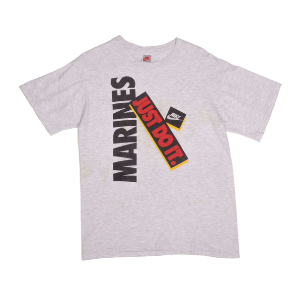 CAMISETA VINTAGE NIKE MARINES USMC JUST DO IT DE LA DÉCADA DE 1990, GRANDE, FABRICADA EN EE. UU.