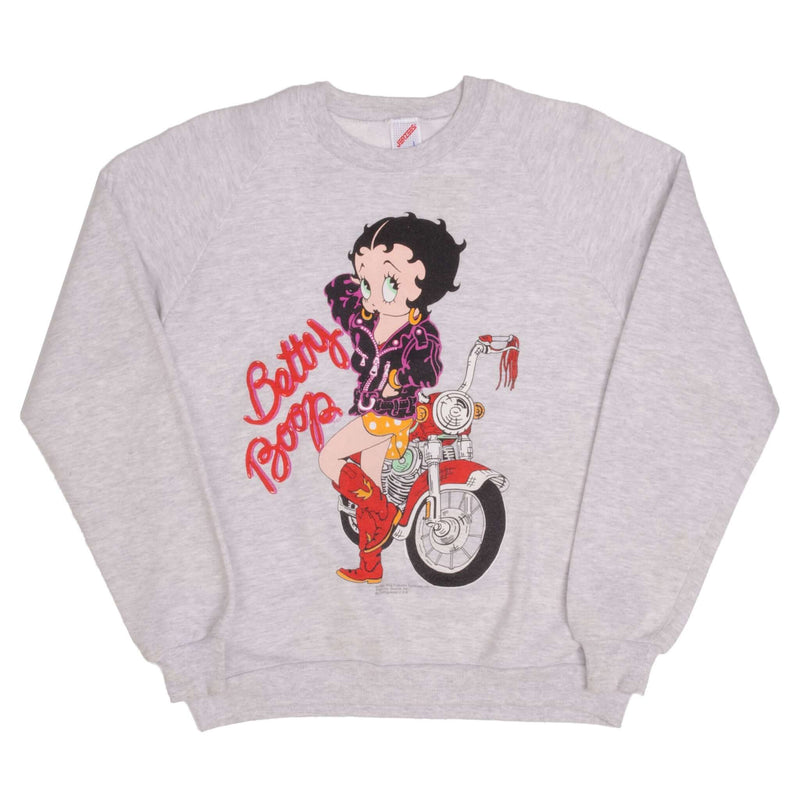 VINTAGE BETTY BOOP BIKER SWEATSHIRT 1994 SIZE LARGE MADE IN USA