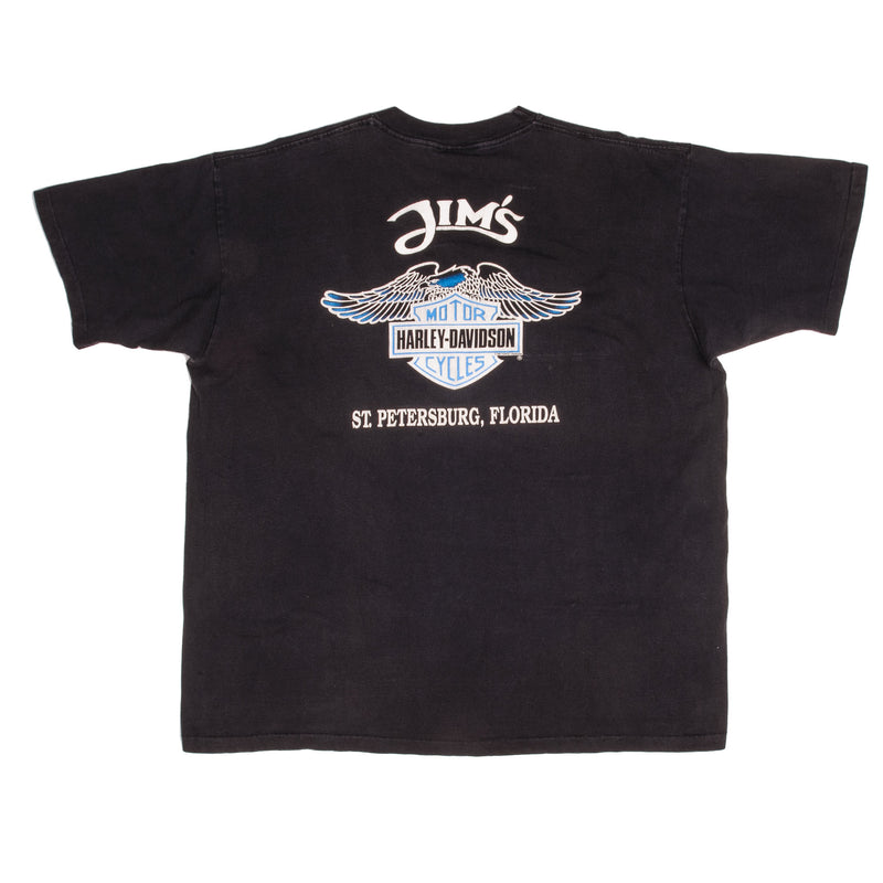 Vintage Harley Davidson Daytona Beach Bike Week St. Petersburg, Florida 1994 Tee Shirt Size XL Made In USA With Single Stitch Sleeves