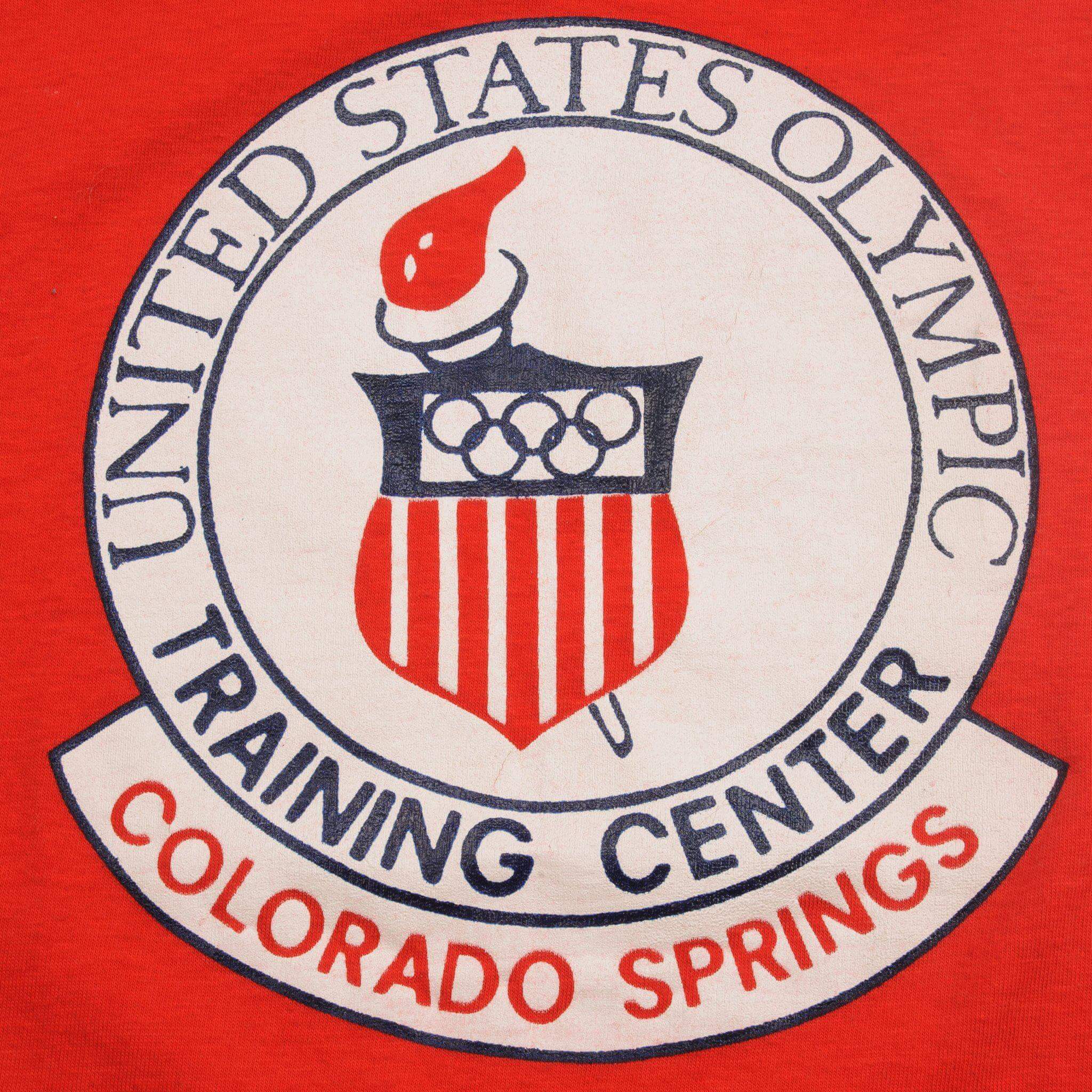 Vintage US Olympic Training Center Champion Tee Shirt 1970'S Size Medium Made In USA.