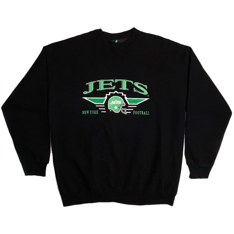 Vintage NFL New York Jets Sweatshirt Size XL Made In USA. BLACK