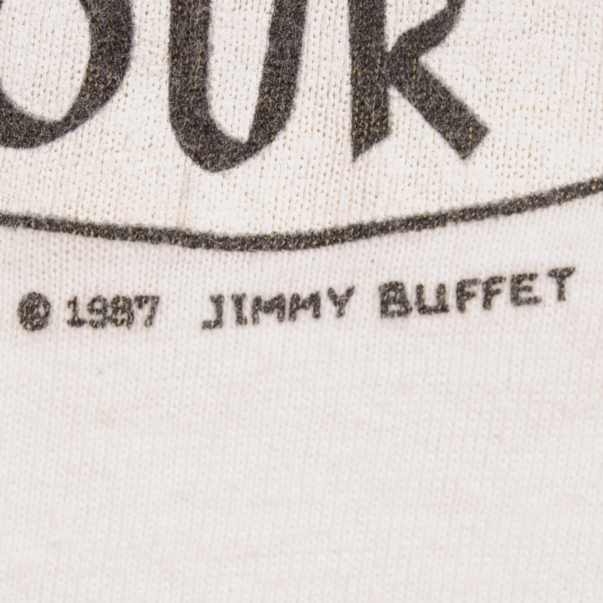 VINTAGE JIMMY BUFFETT AMERICAN TOUR CREW TEE SHIRT 1987 SIZE LARGE MADE IN USA