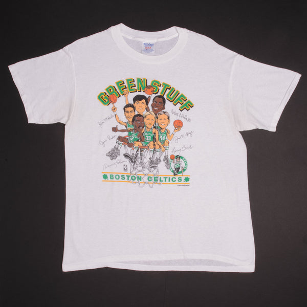 Vintage NBA Boston Celtics Design By Mudge 1980S Tee Shirt Size XL Made In USA 