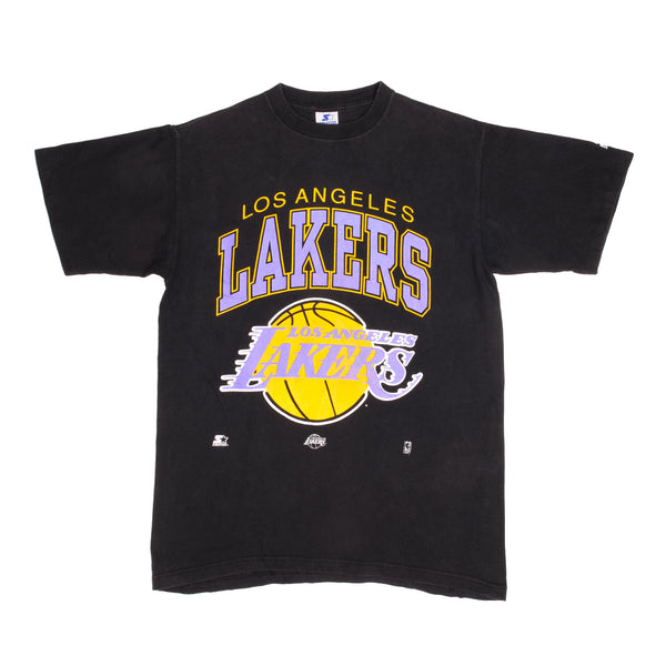 Vintage Starter NBA Los Angeles Lakers 1990s Tee Shirt Size Medium Made In USA With Single Stitch Sleeves