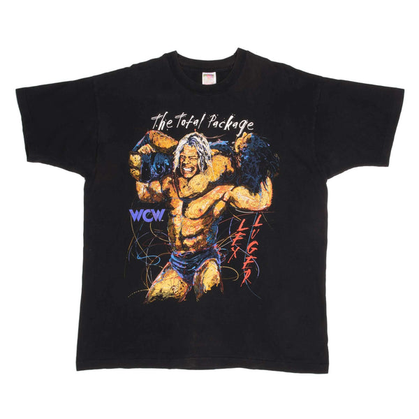 Vintage WCW Lex Lugar Wrestling Tee Shirt 1990s Size 2XL With Single Stitch Sleeves
