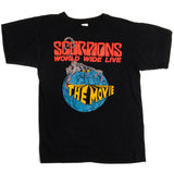 Vintage Scorpions World Wide Live The Movie Tee Shirt Size Small. BLACK