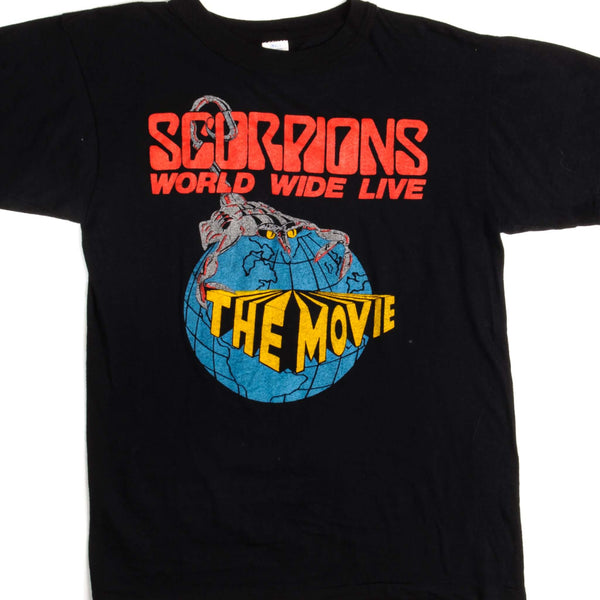 CAMISETA VINTAGE DE LA PELÍCULA SCORPIONS WORLD WIDE LIVE TALLA PEQUEÑA 1985
