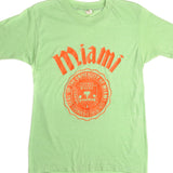 VINTAGE UNIVERSITY OF MIAMI TEE SHIRT SIZE SMALL MADE IN USA 1980s