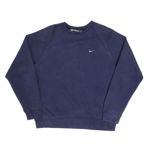 Vintage Blue Nike Classic Small Swoosh Sweatshirt 90s Size Medium