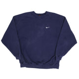 Vintage Blue Nike Classic Small Swoosh Heavyweight Sweatshirt 2000s Size 2XL