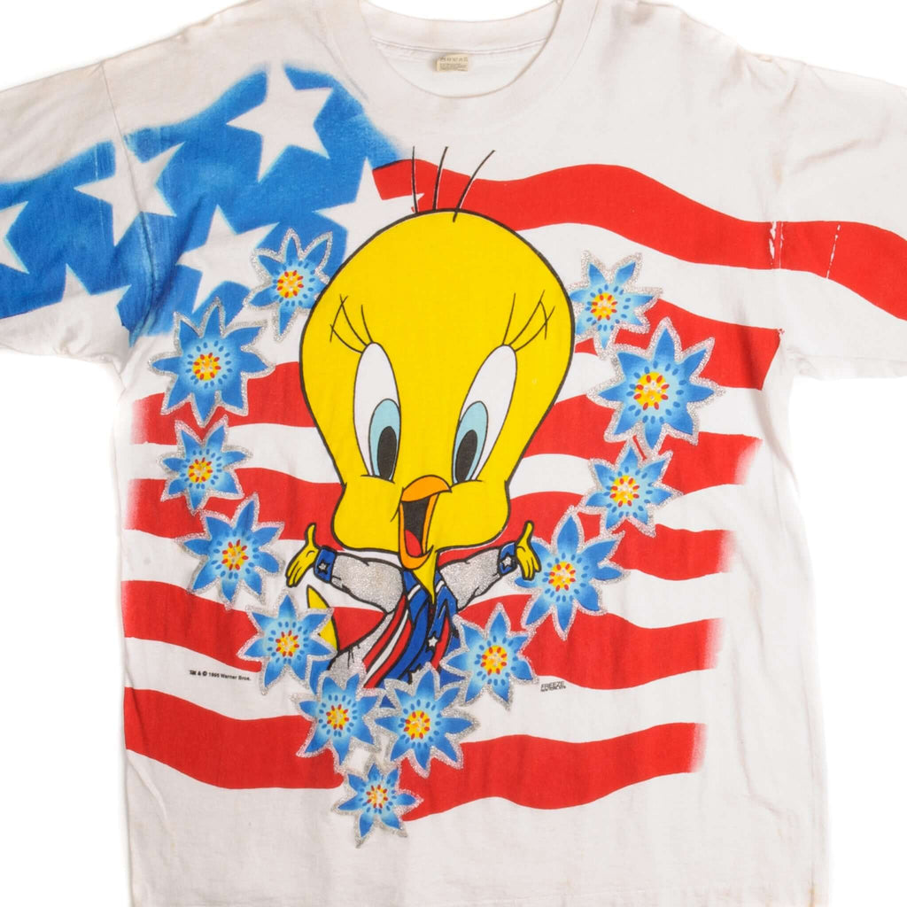 VINTAGE LOONEY TUNES TWEETY TEE SHIRT 1995 SIZE LARGE