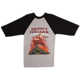 Vintage Sammy Hagar Burning Across The States With The Red Rocker Raglan Tee Shirt 1983 Size Small Made In USA With Single Stitch Sleeves. grey