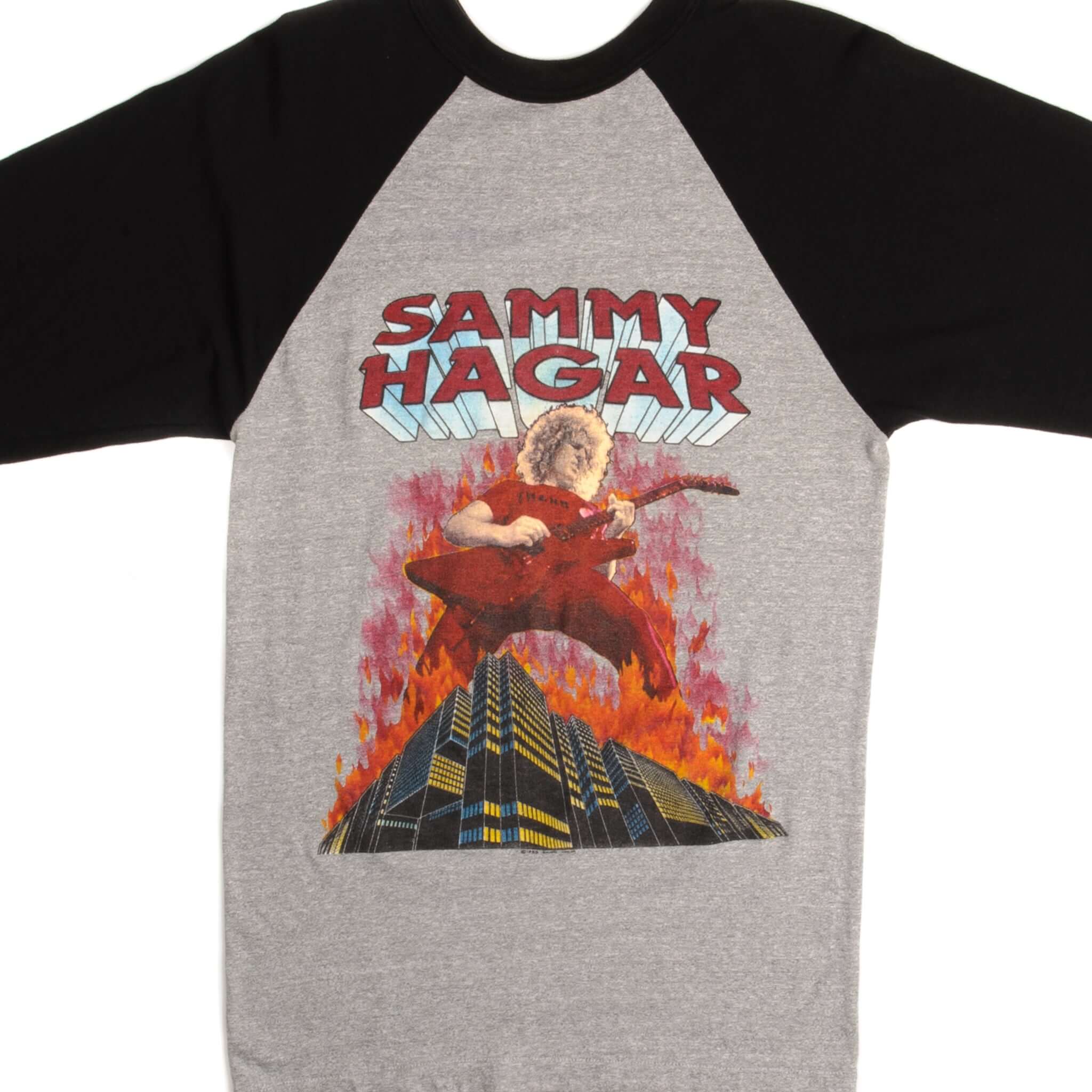 VINTAGE SAMMY HAGAR RAGLAN TEE SHIRT 1983 SIZE SMALL MADE IN USA