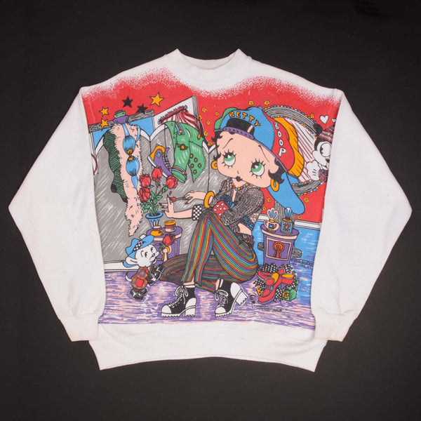 Vintage All Over Print Betty Boop Sweatshirt 1994 By Freeze New York, NY Size XL Made In USA