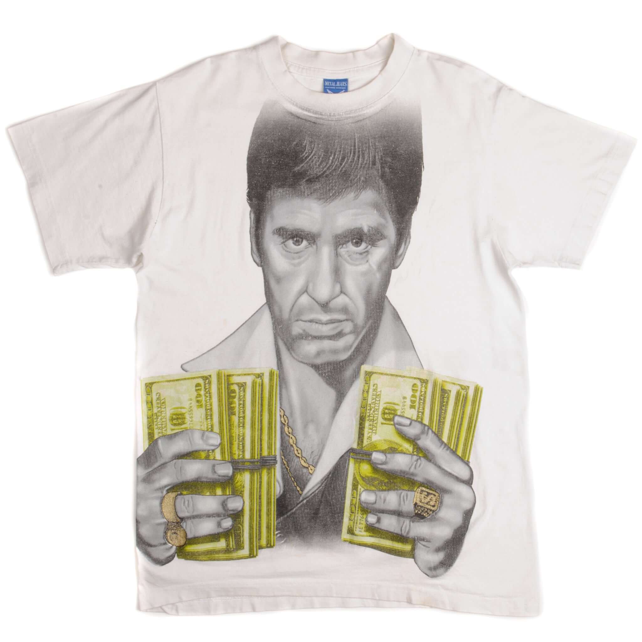 Vintage Scarface Tony Montana Tee Shirt Size Medium. WHITE