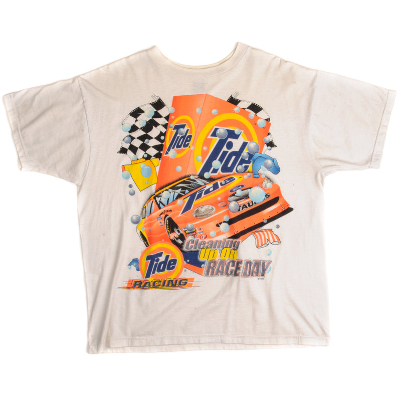 Vintage Nascar Tide Racing Cleaning Up On Race Day Tee Shirt 1999 Size Large. WHITE