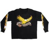 Vintage Harley Davidson Twin City Savage, Minnesota Long Sleeves Tee Shirt 1991 Size 2XL Made In USA. Black