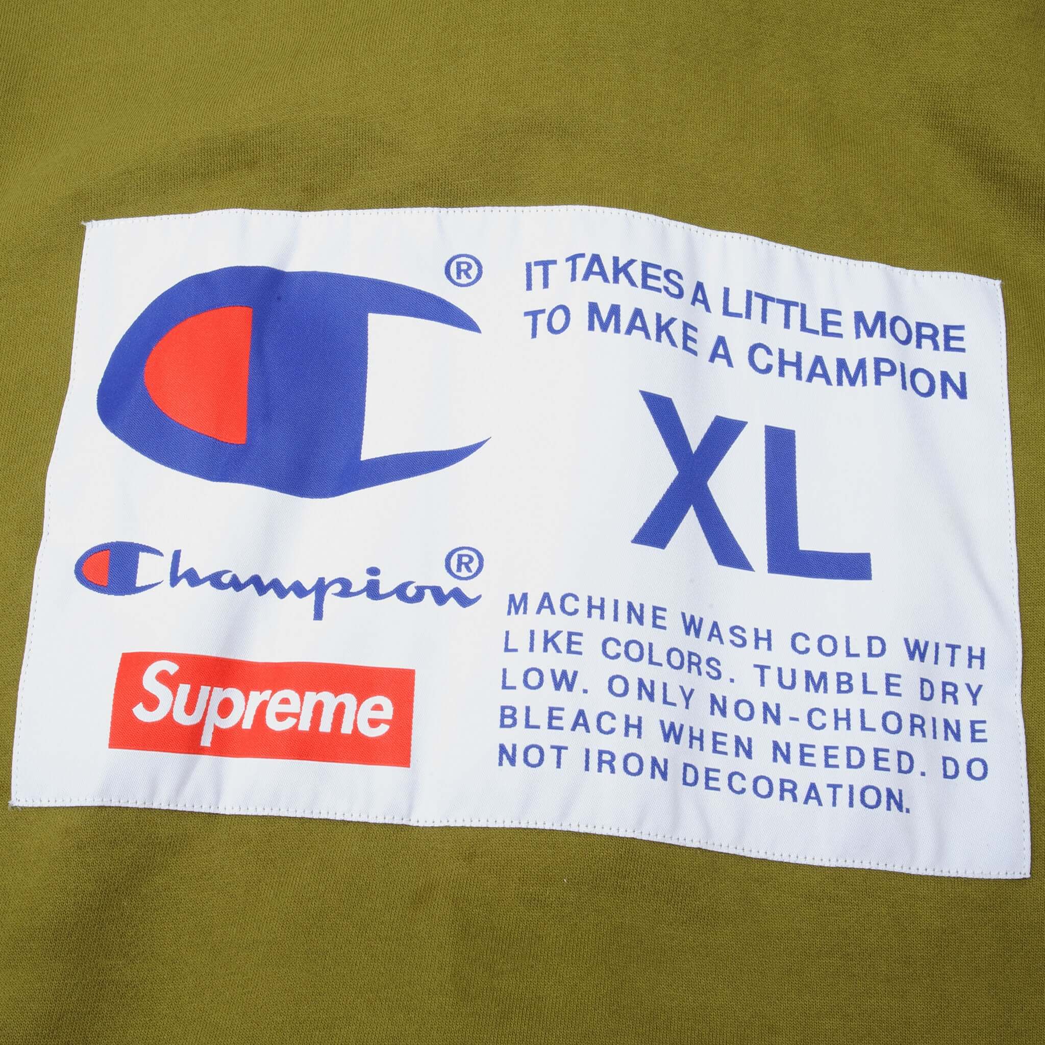 CHAMPION X SUPREME BIG LABEL SWEATSHIRT HOODIE FW18 SIZE XL