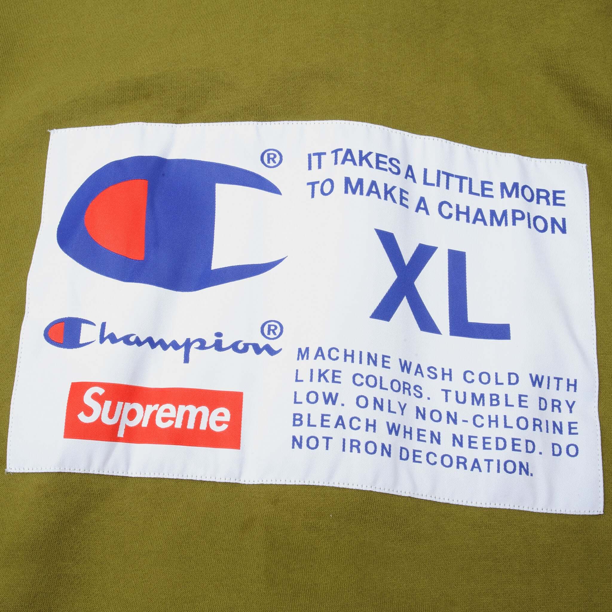 Champion X Supreme Big Label Sweatshirt Hoodie FW18 Size XL