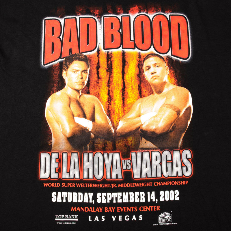 VINTAGE DE LA HOYA VS VARGAS BAD BLOOD TEE SHIRT 2002 SIZE LARGE