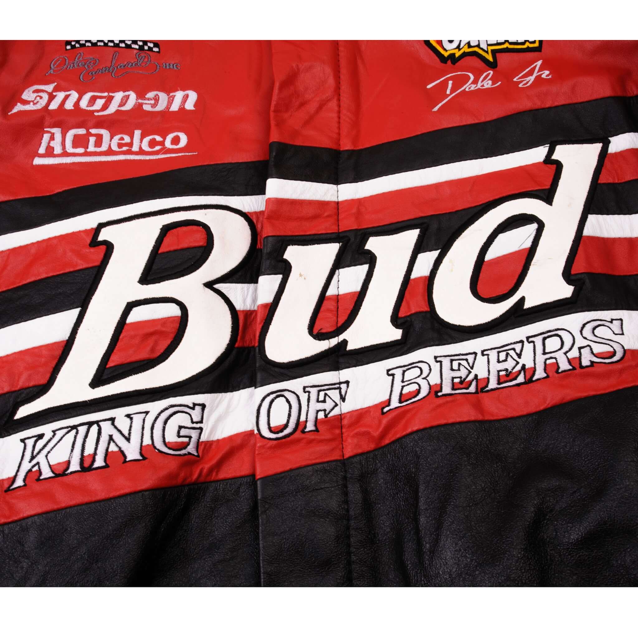 Vintage Nascar Dale Earnhardt Jr Bud Leather Jacket 1990S Size Medium