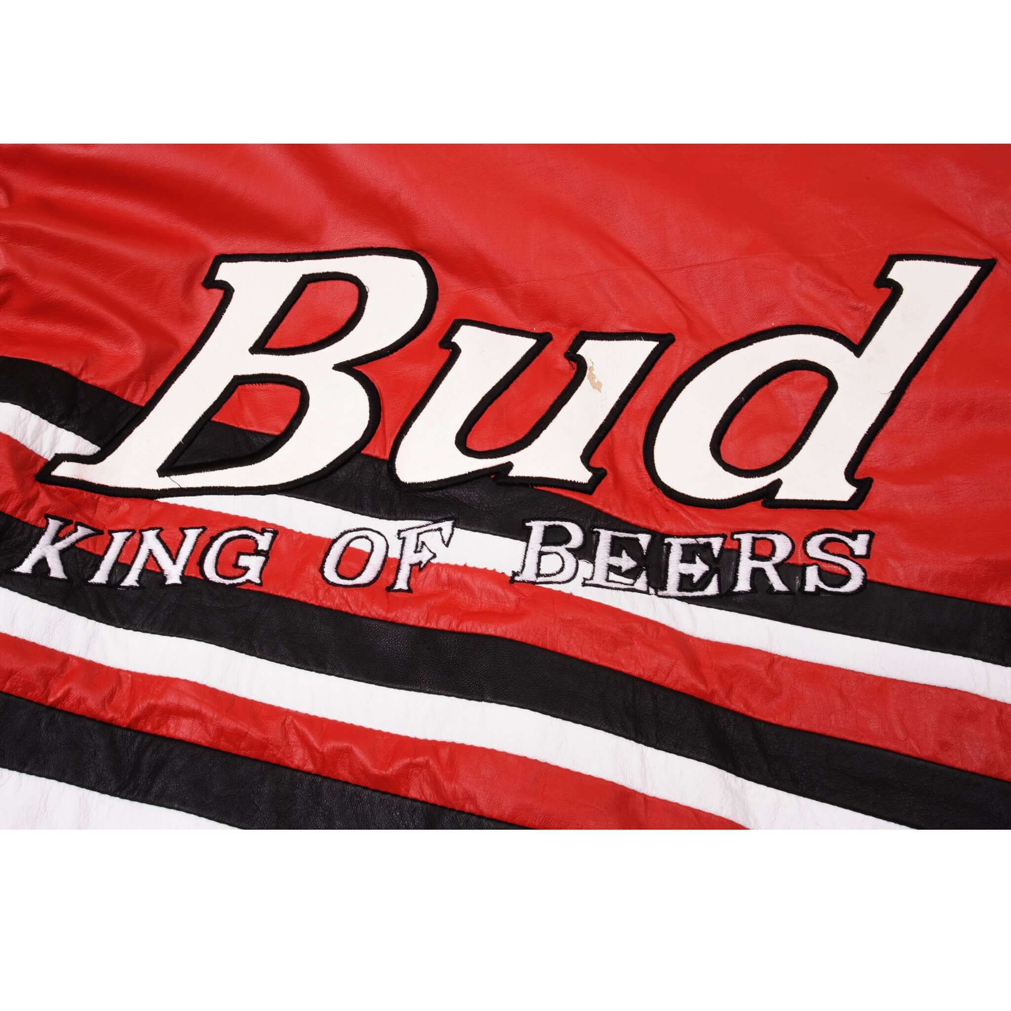 Vintage Nascar Dale Earnhardt Jr Bud Leather Jacket 1990S Size Medium