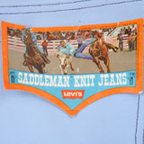 Vintage Levis Saddleman Knit Jeans Size 40X32 W40 L32 Made In Usa Deadstock  Size on Tag 40X32  Back Button #520  