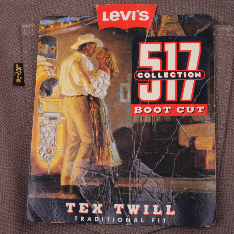 Vintage Levis Bootcut 517 Tex Twill Jeans Size 35X34 W35 L34 Made In Usa Deadstock  Size on Tag 35X34  Back Button #882