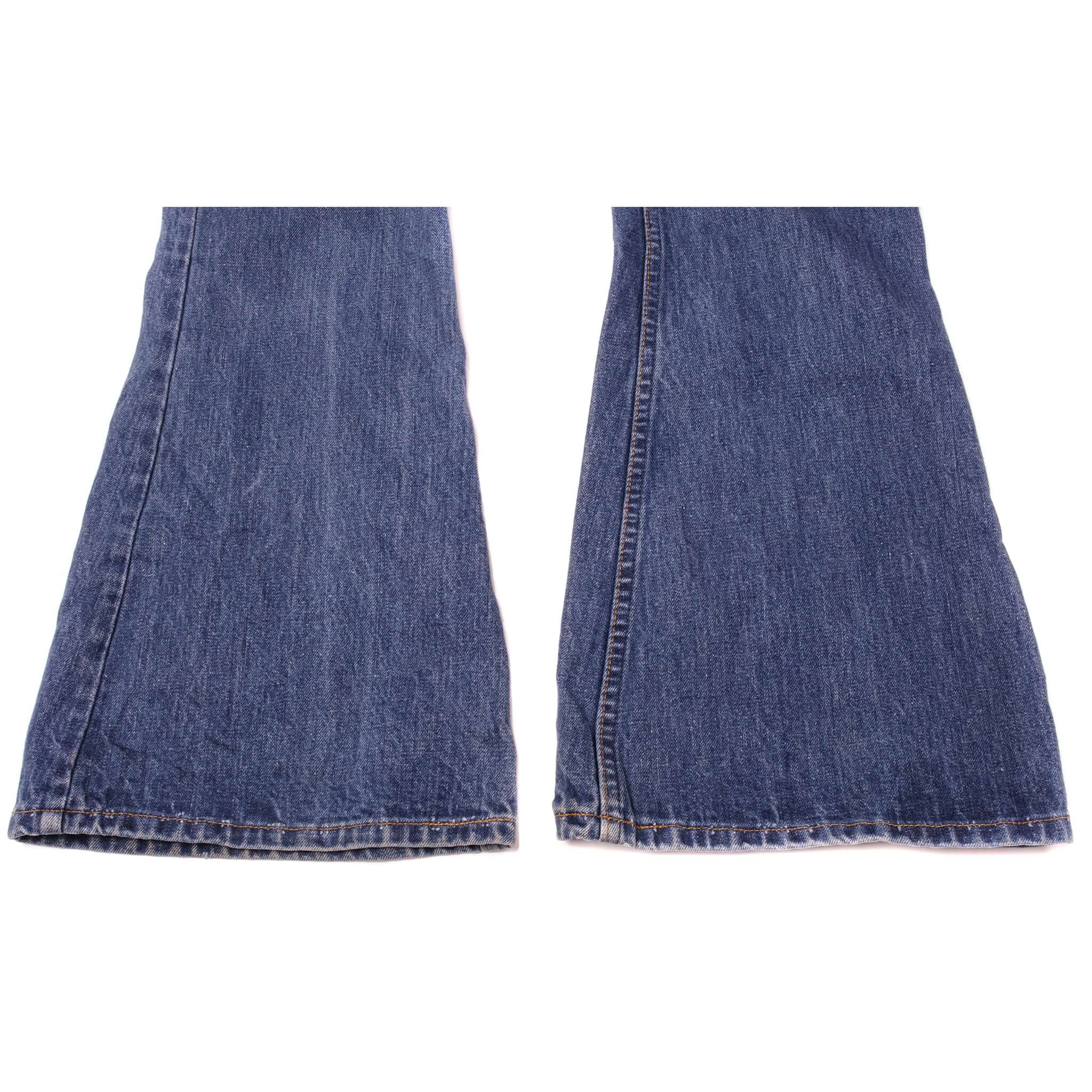 VINTAGE LEVIS BELL BOTTOMS 684 JEANS INDIGO ORANGE TAB  70S W31 L29 MADE IN USA