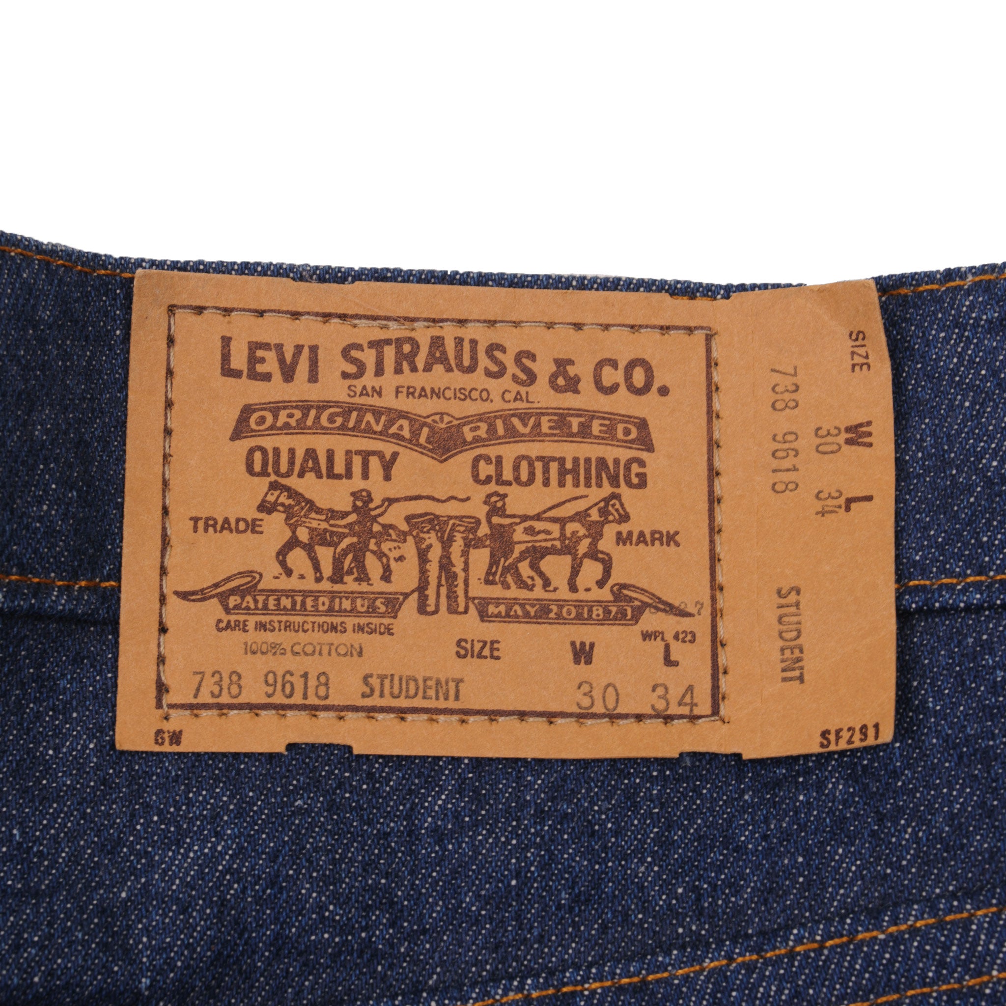 VINTAGE LEVIS 738 STUDENT JEANS SIZE 30X34 W30 L34 MADE IN USA