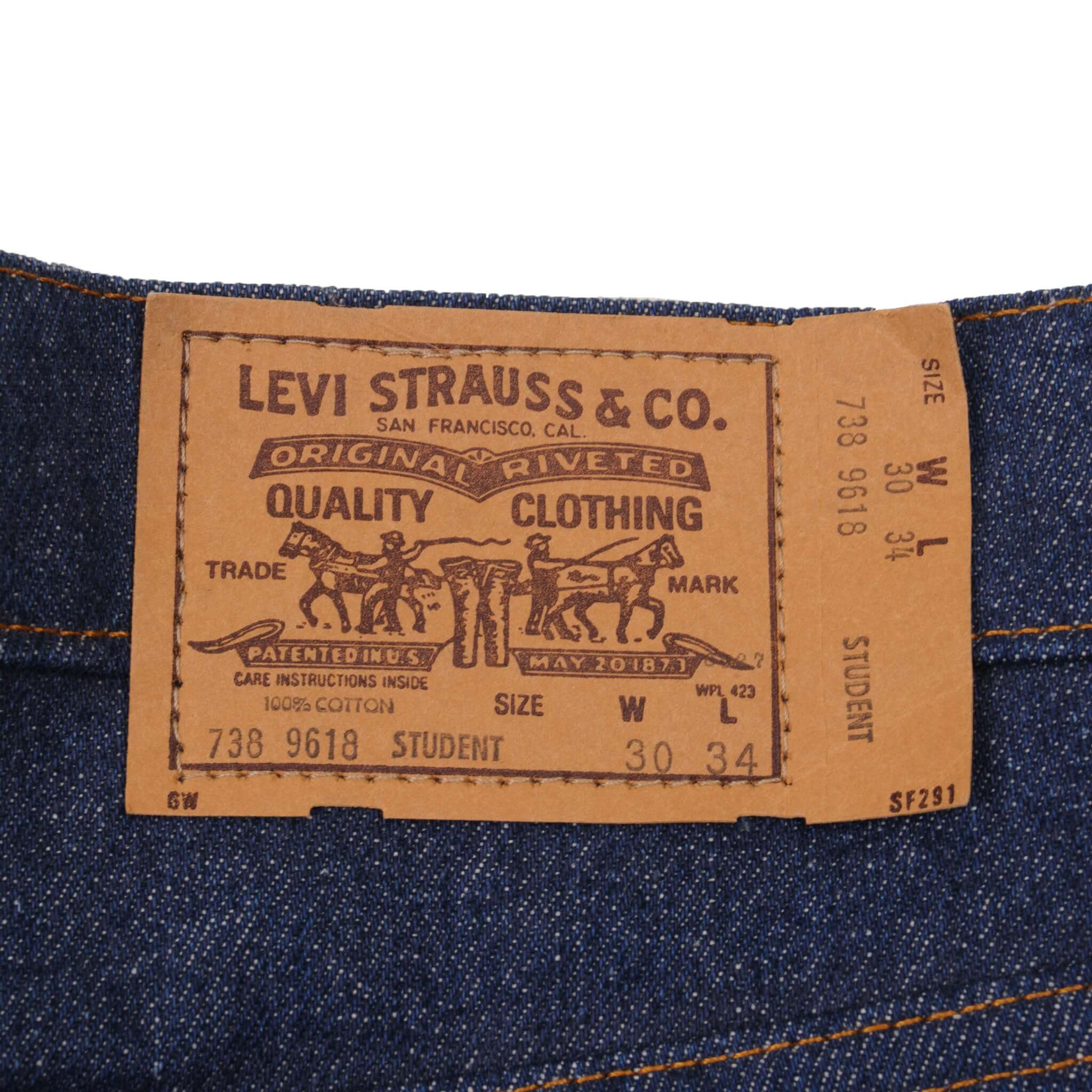 VINTAGE LEVIS 738 STUDENT JEANS SIZE 30X34 W30 L34 MADE IN USA