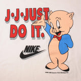 Vintage Nike Looney Tunes Porky Pigs Just Do It Tee Shirt 1987-1994 Size Large Made In USA With Single Stitch Sleeves.