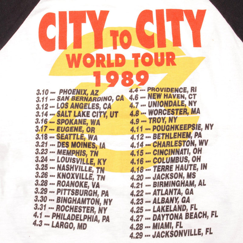 VINTAGE RATT REACH FOR THE SKY WORLD TOUR RAGLAN TEE SHIRT 1989 MEDIUM MADE USA