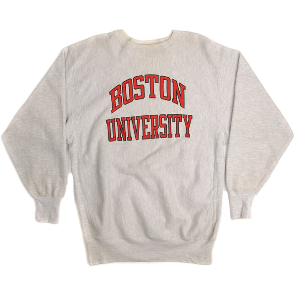 Vintage Champion Reverse Weave Boston University Sweatshirt 1990-Mid 1990S Size XL Made In USA.