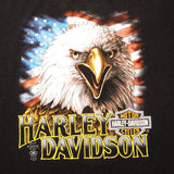 Vintage 3D Emblem Harley Davidson Tee Shirt 1988 Size Medium Made In USA With Single Stitch Sleeves.