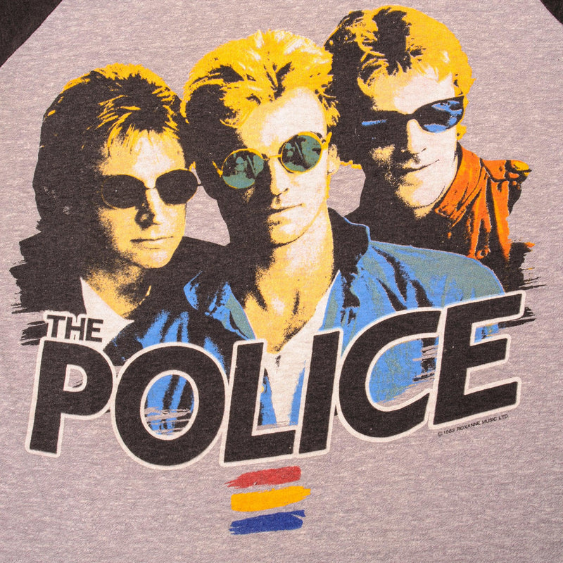 VINTAGE THE POLICE RAGLAN TEE SHIRT 1983 SIZE SMALL