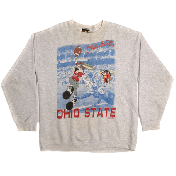 Vintage Ohio State University Looney Tunes With Bugs Bunny And Yosemite Sam Sweatshirt Size Large Made In USA.