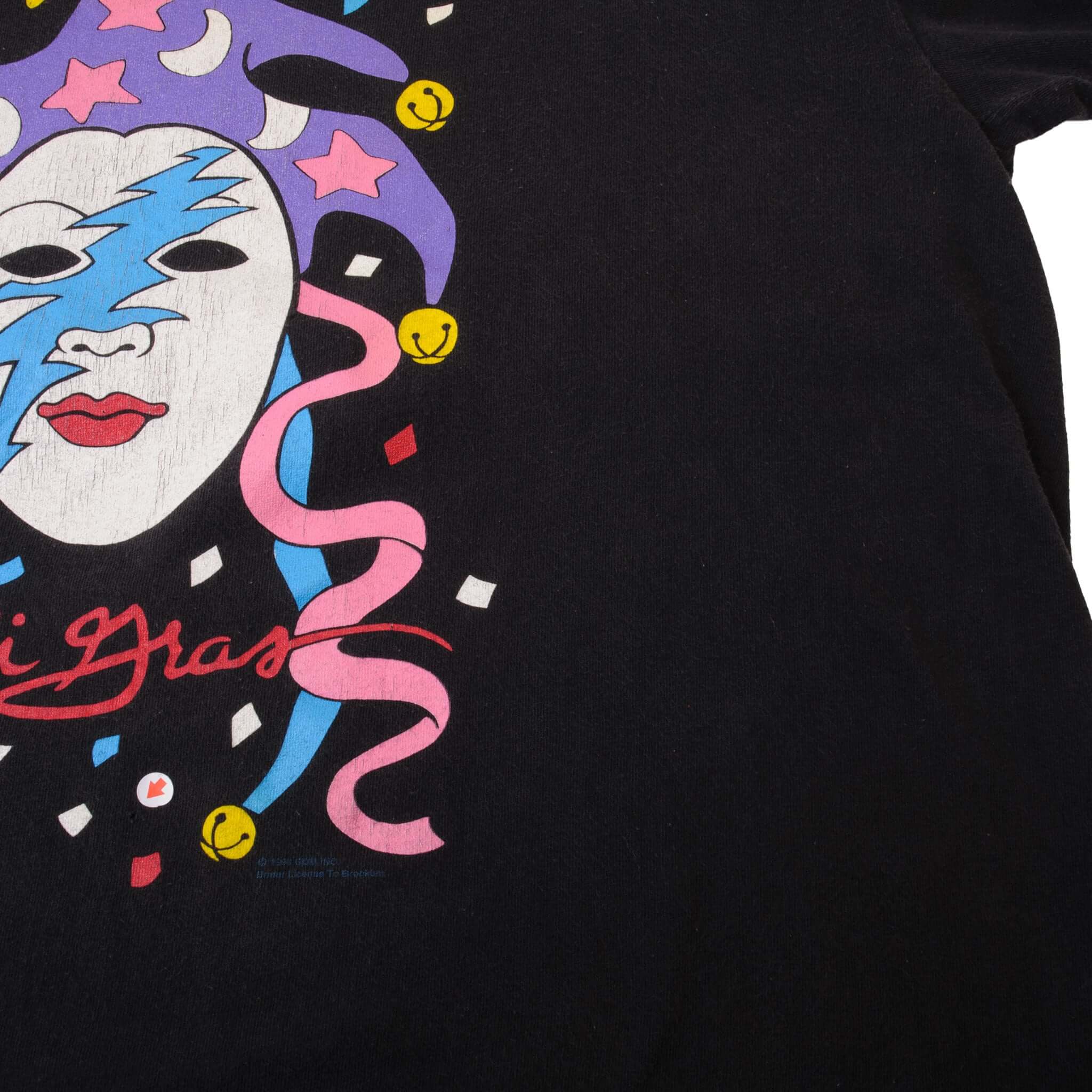 Vintage Grateful Dead Mardi Gras Tee Shirt 1990 Size Large Made In Usa With Single Stitch Sleeves 