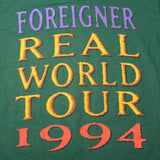VINTAGE FOREIGNER REAL WORLD TOUR TEE SHIRT 1994 SIZE LARGE MADE IN USA