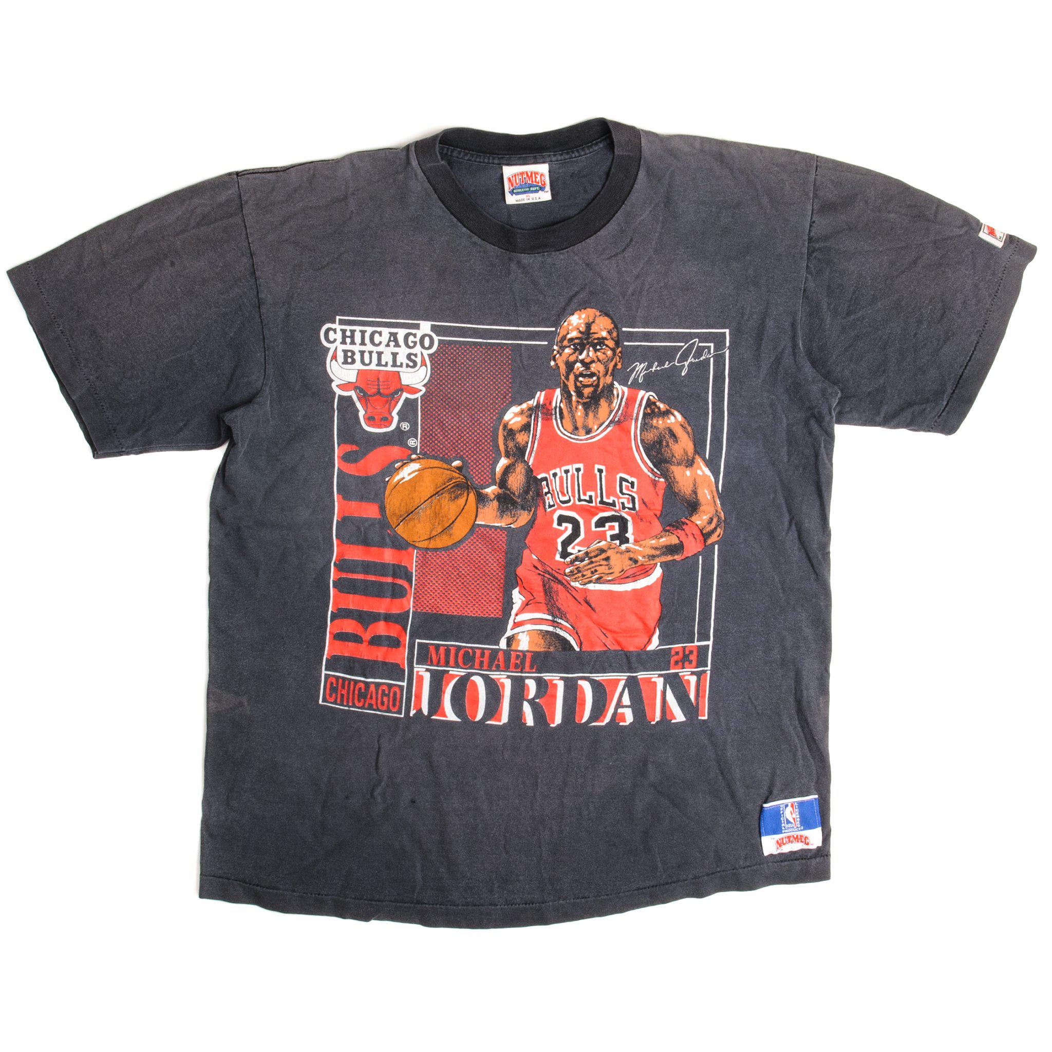 Lot Detail - 1990s Nutmeg Michael Jordan Chicago Bulls Complete Team  Characters T-Shirt Sponsored by the Illinois State Lottery (2)